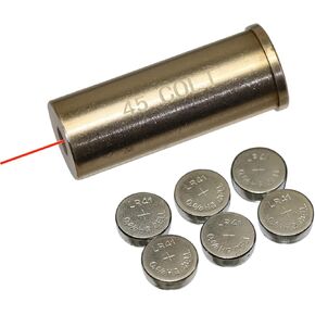 45 COLT Bore Sight Laser Red Dot Cartridge Laser bore Sighter with 2 Sets of Batteries