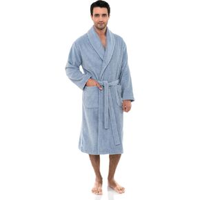 TowelSelections Men's Robe, Organic Cotton Terry Shawl Bathrobe