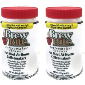 Brew Rite Coffee Maker Cleaner for Home Coffee Machines and Espresso Equipment, 2 count (8 oz. each)