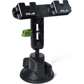 HYS Heavy Duty Radio&Remote Speaker Mic Suction Cup Mount for Radio W/Round Knob&Belt Clip - 3.54in Suction Mount, Quick Install Car Boat Windshield Window Mount for SDS100 BCD436HP XPR7550 APX6000