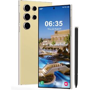 I24 Ultra 5G Unlocked Smartphone, 6GB+256GB Unlocked Phones, Built-in Pen, 6.8" HD Screen, 6800mAh Battery, Android 13, 48MP+108MP Dual Camera, Dual SIM, Face ID, Fingerprint Lock (Purple)