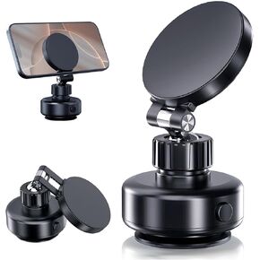 Vacuum Magnetic Phone Holder - 360° Rotatable Vacuum Magnetic Phone Stand,Fast Installation,Electric Vacuum Suction Phone Holder,Widely Compatible with iPhone & Android (Electric)