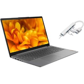 Lenovo Ideapad 3i 15.6 FHD Touchscreen Laptop | Intel Core i3-1115G4 Processor | Intel UHD Graphics | 8GB RAM | 256GB SSD | Windows 11 Home | Bundle with USB 3.0 Hub, Grey