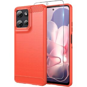 for Moto G Power 2025 Case: with Screen Protector Shock-Absorption Flexible TPU Rubber Protective Cover for Moto G Power 5G 2025 Phone Case(Black)