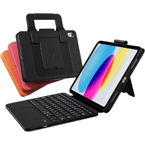 PAUL B for iPad 11th/10th Gen Case with Keyboard 11/10.9 inch A16 2025/2022,Handbag Design, with Pencil Holder,Multi-Touch Trackpad, Thin & Light(Black)