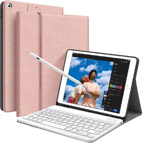 JUQITECH Keyboard Case with Stylus Pen for iPad 9th/8th/7th Generation 10.2 - Active Pencil with Palm Rejection, Wireless Bluetooth Magnetic Keyboard for iPad 10.2 Cover Case with Pencil Holder