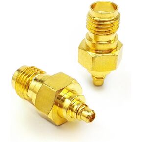 2PCS SMA MMCX Antenna Adapter, SMA Female to MMCX Male Coax Connector, Low Loss MMCX SMA Coax Cable Adapter for Radios, Audios, Videos