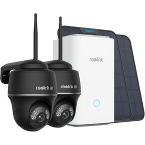 REOLINK Home Hub with 2X Argus PT Ultra Black - 360° Pan Tilt Solar Battery Outdoor Camera with 8MP Color Night Vision, 64GB microSD Card Included, Encrypted Local Storage, No Monthly Fees