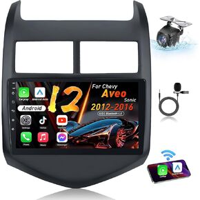 Car Stereo Radio for Chevy Aveo Sonic 2012-2016 : 9 Inches 1280 * 800p Touchscreen Wireless Carplay/Android Auto 5G WiFi GPS Navigation Bluetooth SWC DSP FM/RDS Radio