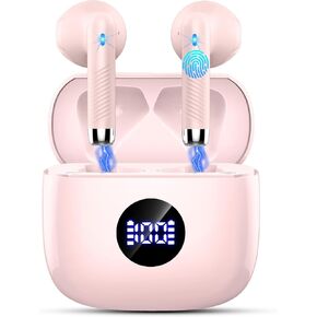 Wireless Earbuds, Bluetooth 5.4 Headphones HiFi Stereo, in Ear Earphones with 4 ENC Noise Cancelling Mics, 40H Playback Ear Buds with Mini Case LED Display, IP7 Waterproof Headset with USB C Charging