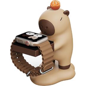 for Apple Watch Charger Stand Holder Compatible with Apple Watch Series Ultra2/Ultra/SE2/10/9/8/7/6/SE/5/4/3/2/1(49mm,46mm,45mm,44mm,42mm,41mm,40mm,38mm)，Cute Capybara iWatch Charging Dock