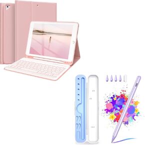 FUWANG Compatible with iPad 9th Generation Keyboard Case 10.2"(2021)/8th Gen/7th Gen Bundle with Stylus Pen for iPad 9th&10th Generation
