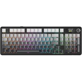 الهجوم Shark X98 Pro Wireless Mechanical Keyboard مع شاشة ومقبض ، 2.4G/USB-C/BT5.0 GASKET HOT SWAPPERAIND CREAMY KEYYS102 KEYS ، Web Driver RGB Gaming Keyboard للكمبيوتر الشخصي/MAC/PS4/XBOX