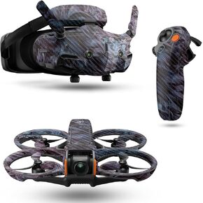Carbon Fiber Drone Skin Compatible with DJI Avata 2 Bundle (2024) - Angry Ripple - Premium 3M Vinyl Protective Wrap Decal Cover - Easy to Apply | Crafted in The USA by MightySkins