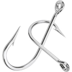 OROOTL Saltwater Fishing Hooks Large Giant Shark and Alligator Hook Stainless Steel J Fish Hooks for Big Game Tuna Catfish Swordfish Size 5/0-20/0