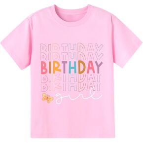 Girls Birthday T-Shirts for Birthday Gift Shirts Girls Birthday Party Graphic Tees Outfits Gifts 1-7 Years