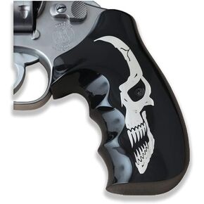 KSD Brand Smith Wesson K/L/X - Frame Round Butt Compatible Black Acrylic Grips