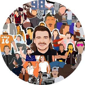 50pcs Morgan Music Decal Set | Waterproof & Stylish Stickers Merch | Customizing for Phones, Laptops | Creative Gift for Wallen Fans
