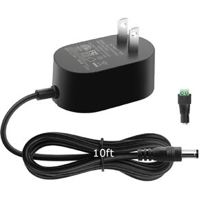 5V 1.5A Power Supply Adapter 7.5W 10FT AC/DC Charger AC 100V-240V to DC 5 Volt 1.5Amp 1A 0.5A Replacement Power Cord for Security Camera Baby Monitor Graco Swing TV Box Raspberry Pi with Tips