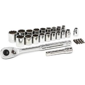 Crescent 25 Piece 3/8" Drive 12 Point Standard SAE/Metric Mechanics Tool Set - CSWS7C