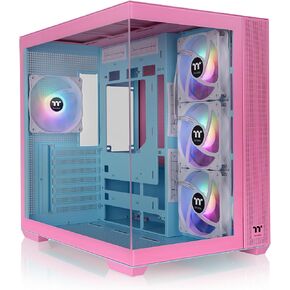 Thermaltake View 380 TG Argb Mid Tower Chassis ؛ 4x120mm المشجعين argb lite. 360mm دعم الرادياتير ؛ 415mm التخليص GPU ؛ دعم الموصل المخفي ؛ فقاعة وردية CA-1Z2-00MAWN-00