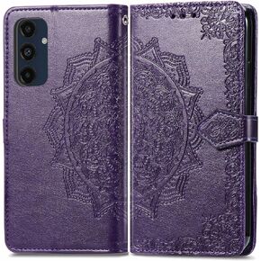 Wallet Case for Samsung Galaxy A26 5G Case Leather Flip Folio Magnetic Shockproof Protective Cover with Card Slots and Lanyard Cover for Samsung Galaxy A26 5G. Mandala Blue