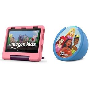 Amazon Kids Entertainment Bundle Including Disney Princess Fire HD 8 Kids Tablet (32GB) + Echo Pop Kids