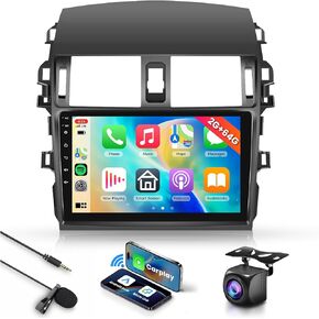 8 CORE 2G+64G Car Radio Stereo for Toyota Corolla 2009-2013, 9 Inch 1280 * 720P IPS Touch Screen 32-Band DSP Wireless CarPlay/Android Auto Android 13 GPS WiFi SWC HD Backup Camera