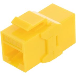 NavePoint CAT6A UTP Inline Keystone Coupler, 10 Pack, Yellow