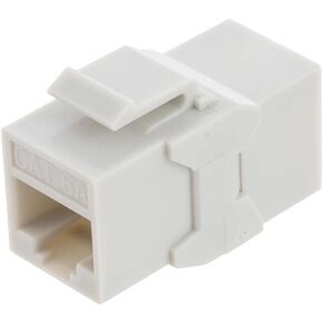 NavePoint CAT6A UTP Inline Keystone Coupler, 10 Pack, Grey