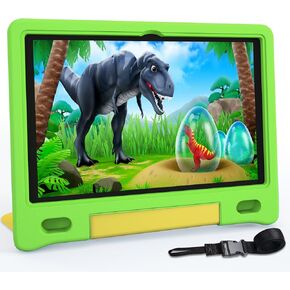 جهاز لوحي للأطفال 10.1 بوصة Android 14 ، 8GB+64GB (TF 1TB) 6000mah Kids Tablet WiFi6 التحكم الوالدي ، فتح الوجه ، 1280 * 800 HD شاشة - أخضر