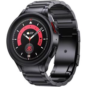Titanium Metal Bands Compatible with Galaxy Watch 7/6/5/4/FE 44mm 40mm Band, 20mm No Gap Metal Strap for Galaxy Watch 6 Classic Band 47mm 43mm/Watch 5 Pro 45mm/Watch 4 Classic Accessory Women Men