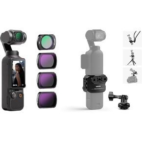 NEEWER HD CPL ND16 ND64 ND256 Filter Kit Compatible with DJI OSMO Pocket 3 Creator Combo Accessories Magnetic Action Camera Neutral Density Polarising Filter, Pocket 3 Cage Included