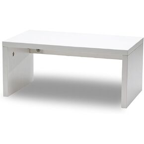 7" Height Natural White Monitor Stand - Eco-Friendly 18mm E0 Plywood with Easy Clean Bark-Grain Finish, 16.7" Ergonomic Desk Shelf for Home/Office