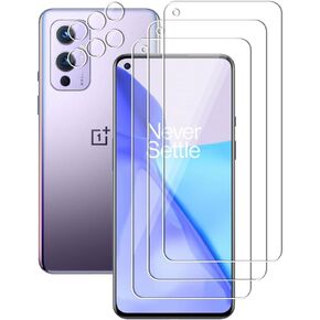 (3+3) For OnePlus 9 5G (6.55") (3 Pack) Tempered Glass Screen Protector and (3 Pack) Camera Lens Protector, 9H Hardness, 2.5D, Anti Scratch, HD Clear