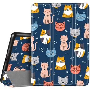 Hi Space for iPad 9th 8th 7th Generation Case for iPad 10.2 Case 2021 2020 2019 Mountain Painting with Pencil Holder, Watercolor Scenery Teal Shockproof Cover Auto Sleep Wake for A2270 A2428 A2197