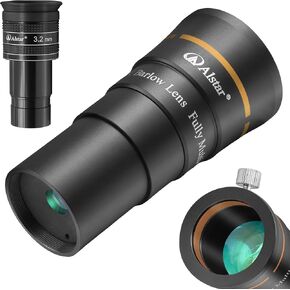 Alstar 1.25" 4-Elements 5X Barlow Lens - Bundle with - 1.25 Inch Telescope Eyepiece
