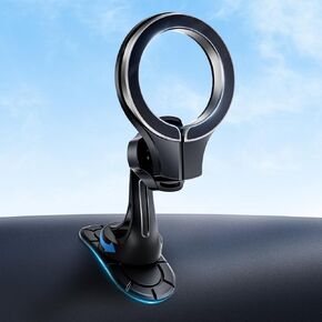 pop-tech for MagSafe Adhesive Car Mount, Strong Magnets Car Phone Holder Mount for Dashboard, 360° Rotation Magnetic Cell Phone Dash Holder Curved Fit for iPhone 16 Pro Max 15 14 13 12 Series