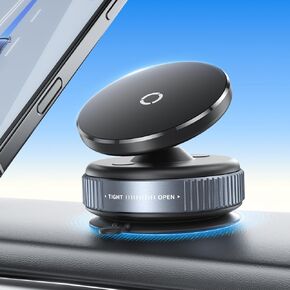 Vacuum magnetic phone holder for Car [Enhanced magnetism,PC mirror sticker], Suction Cup Phone Mount for Gym/Mirror/Shower/Smooth Surface,Magnetic car stand Compatible for iPhone,android smartphone