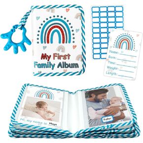 Baby Photo Book, My First Baby Photo Albums Holds 4x6" Pictures, Soft Photo Cloth Book with Safety Mirror Baby Shower Gifts Set(Rainbow) in Kuwait