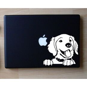 Prince the Golden Retriever - White - Decal for 13" Laptop