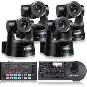 FoMaKo PTZ Camera HDMI 30x Optical Zoom HDMI PTZ Camera (4pcs) +M1 Video Mixer Switcher+ KC608 Pro PTZ Controller (BH302 + M2+FMK30SDIX2)