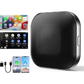 Leadtree 2 in 1 CarPlay Dongle,Convert Wired to Wireless,Wireless CarPlay Adapter&Wireless Android Auto Adapter, Connection Plug & Play Easy Setup Online Update,for Factory Wired Cars After 2016