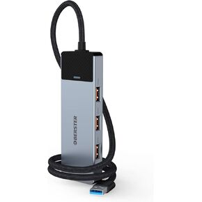 USB HUB, USB Docking HUB, USB Adapter Docking, OBERSTER Ultra Slim Portable Data Hub, 4 in 1 USB HUB with 4 * USB 3.2 Compatible with Windows, macOS, Linux, Chrome OS Systems(Aluminium)