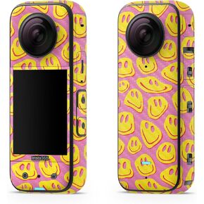 Glossy Glitter Skin Compatible with Insta360 X3 (2022) - Watercolor White - Premium 3M Vinyl Protective Wrap Decal Cover - Easy to Apply | Crafted in The USA by MightySkins