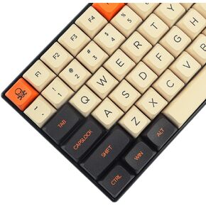YMDK Carbon Dye Sub ZDA PBT Keycap Similar to XDA for MX Keyboard 104 87 61 Melody 96 KBD75 ID80 GK64 68（Only Keycap） (Carbon)