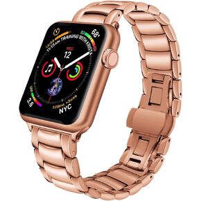 أشرطة ثقيلة من الفولاذ المقاوم للصدأ متوافقة مع شريط Apple Watch ، واستبدال أشرطة سوار معدنية مصقول عالية الجودة لـ IWatch SE SE2 8/7/5/4/3/2/1