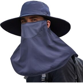 Sun Hats for Men UV Protection Fishing Hats for Women with Neck Flap Packable Summer Camping Hat Wide Brim Beach Hat