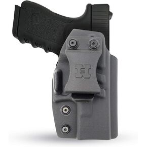 Concealed Carry Iwb Kydex Holster for Glock 19 by Houston - Lined Inside for Strong Retention and Maximum Protection - Reinforced Plastic Clip Color: Black - Lightweight Durable