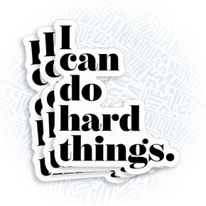 (3Pcs) I Can Do Hard Things Sticker Positive Motivational Quote 2" Waterproof Die-Cut Vinyl Sticker for Laptop Water Bottle Kindle Funny Birthday Gifts for Her Him 2 Inches